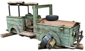 Wooden Jeep Playground Equipment