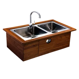 Wooden Kitchen Sink PNG Blt97