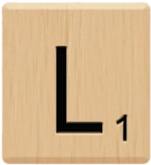 Wooden Letter L Scrabble Tile PNG image