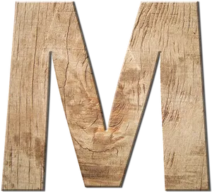 Wooden Letter M Texture PNG image