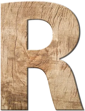 Wooden Letter R Texture PNG image