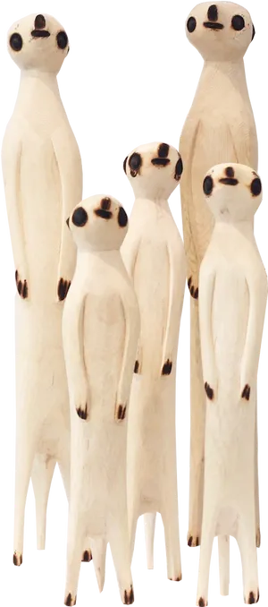 Wooden Meerkat Figurines PNG image