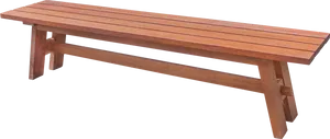 Wooden Outdoor Bench Isolated PNG