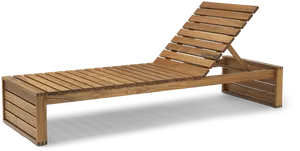 Wooden Outdoor Sun Lounger PNG image