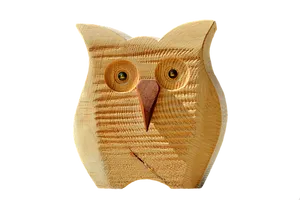 Wooden Owl Sculpture PNG image