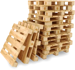 Wooden Pallets Stacked Isolated