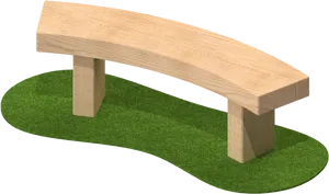 Wooden Park Bench Design PNG image