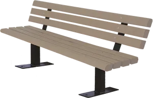 Wooden Park Bench Isolatedon Black PNG image