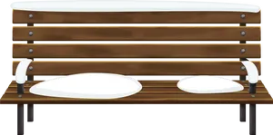 Wooden Park Bench Vector PNG image