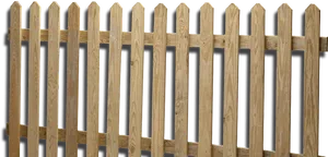 Wooden Picket Fence Black Background PNG image