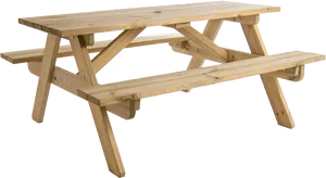 Wooden Picnic Table Isolated PNG