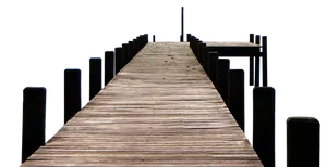 Wooden Pier Over Water Nighttime PNG image