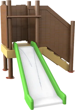 Wooden Playground Slide3 D Model PNG image