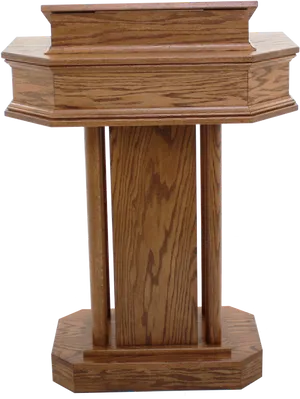 Wooden Podium Stand PNG image