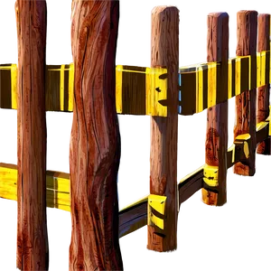 Wooden Pole Fence Detail Png 4 PNG image