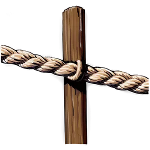 Wooden Pole With Rope Png 06282024 PNG image