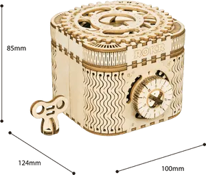 Wooden Puzzle Treasure Box Dimensions PNG image