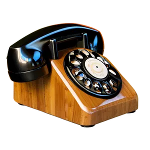 Wooden Rotary Phone Design Png 06132024 PNG image