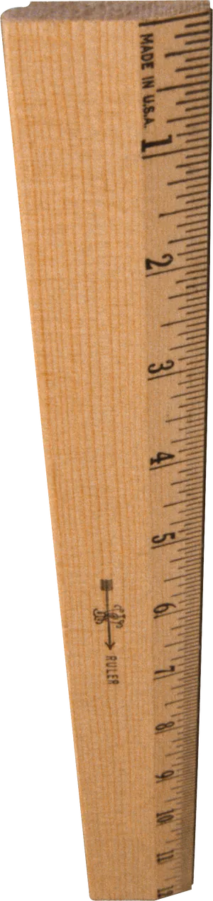 Wooden Ruler Measurement Tool PNG