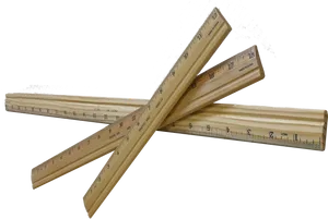 Wooden Rulers Crossedon Black Background PNG