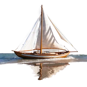 Wooden Sailboat On Shore PNG Isd PNG