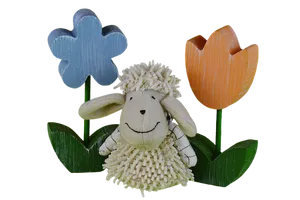 Wooden Sheepand Flowers