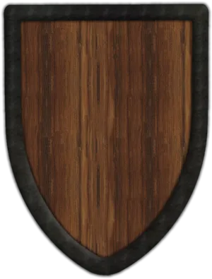 Wooden Shieldwith Black Border PNG image