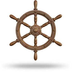 Wooden Ship Wheel Isolated PNG image