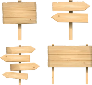 Wooden Signboards Collection PNG