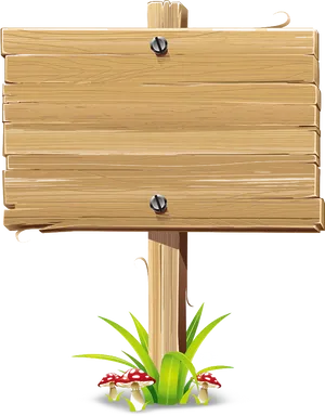 Wooden Signboardwith Frogs