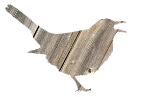 Wooden Silhouette Bird Art PNG image