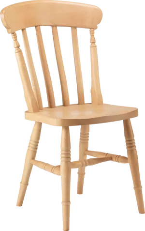 Wooden Spindle Back Chair Isolated PNG image