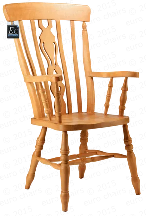 Wooden Spindle Back Chair Transparent Background PNG image