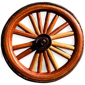 Wooden Spoke Wagon Wheel PNG 06132024