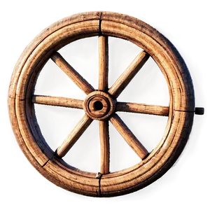 Wooden Spoke Wagon Wheel PNG 06132024