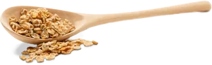 Wooden Spoon With Granola Spilling PNG