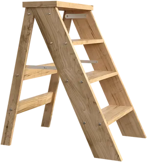 Wooden Step Ladder Isolated PNG image