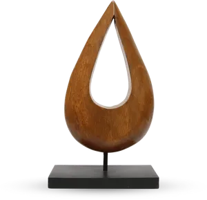 Wooden Teardrop Sculpture PNG image