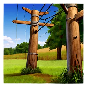 Wooden Telephone Pole Png 06132024 PNG image