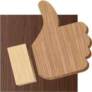 Wooden Thumb Up Symbol PNG image