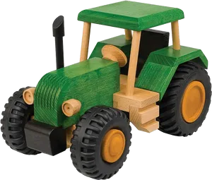 Wooden Toy Tractor Green