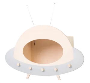 Wooden U F O Cat Bed Design PNG