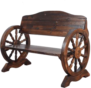 Wooden Wheel Bench Design PNG image