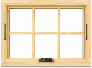 Wooden Window Framewith Handles PNG image