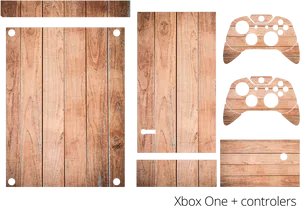 Wooden Xbox One Skin Design PNG image