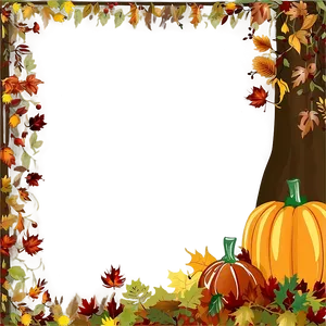 Woodland Thanksgiving Border PNG 34