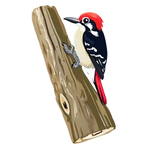 Woodpecker Bird Tree PNG 05032024