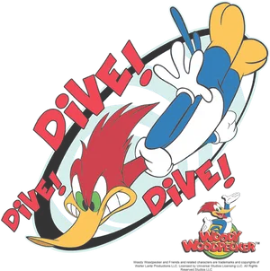 Woody Woodpecker Diving Animation