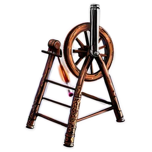 Wool Spinning Wheel PNG Etm