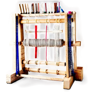 Wool Weaving Loom PNG 06252024